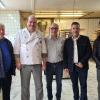 Bäcker Marcel Scherg (Zweiter von links) in seinem Betrieb mit Matthias Loschert (von links), Ullrich Amthor, Thorsten Schwab und Florian Wiesner.
