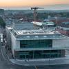 Die Luftbildaufnahmen zeigt die Baustelle des Mainfrankentheaters am 17. Mai 2022.