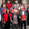 Ehrungen bei der SPD Ochsenfurt (vordere Reihe von links): Johannes Mahr, SPD-Ortsvorsitzende Ingrid Stryjski, Emma Ising, Peter Honecker und Toni Gernert, (mittlere Reihe von links) Winfried Fuchs, Hans Herborn, Sibylle Gernert, Sylvia Honecker, Helga Hofmann-Schmittner, Manfred Pieh und Walter Valentin sowie (hintere Reihe von links) Tobias Brandt, stellvertretender Vorsitzender Thorsten Reppert und Peter Wesselowsky.