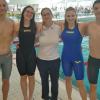 Auf dem Foto Niko Scholz, Sofia Rosso, Trainerin Katja Scholz, Jule Thamm, Christian Eckert.