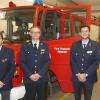 Sie stehen für die Feuerwehr (von links): Kassier Manuel Hoh, Vorsitzender Florian Erb, sein Stellvertreter Frank Hoh und Bürgermeister Roland Hoh.