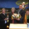 Bei der Feierstunde für Adele Hauck (Mitte) in Lohr haben Christa Seitz, Marlehn Thieme, Präsidentin der Deutschen Welthungerhilfe, Bürgermeister Mario Paul, Cornelia Völker und Ulrike Heldt das ehrenamtliche Engagement der 92-Jährigen gelobt.