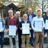 Bei den Ehrungen der SHK-Innung in Würzburg (von links): Michael Bissert (Präsident Handwerkskammer Unterfranken), Adolf Schöpplein, Hans-Peter Eisenmann, Obermeister Michael Falger, Edmund Christopher, Wolfgang Schwarz (Geschäftsführer SHK-Fachverband Bayern), Johannes Maukner, Axel Weber und Obermeister Werner Rath.