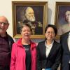 Wolfgang Klein-Langner, Ehrenvorsitzender der Siebold-Gesellschaft, Botschafter a.D. Dr. Volker Stanzel, Waltraud Klein-Langner, Siebold-Wissenschaftsstiftung, und Yukari Hayashida, Trainee.