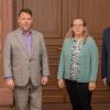 Antrittsbesuch: Bürgermeisterin Judith Jörg begrüßte Norbert Sierl, Simone Aslanidis und Martin Reith (von links) im Würzburger Rathaus.