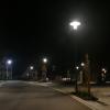 Straßenbeleuchtung in Buchbrunn, hier am  Platz am Dorfladen "Kummrei", wird nachts nicht abgeschaltet. 