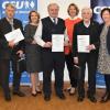 Für 60 Jahre Mitgliedschaft in der CSU wurden geehrt: Hans Mock (Dritter von links), Albert Loder (Fünfter von links) und Robert Feldner (Vierter von rechts). Den Jubilaren gratulierten (von links) Bezirksrat Stefan Funk, Staatssekretär a.D. Gerhard Eck, Landtagskandidatin Martina Gießübel, CSU-Kreisvorsitzende Anja Weisgerber sowie die stellvertretenden Kreisvorsitzenden Christine Bender, Thomas Siepak und Barbara Göpfert.