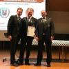 Im Bild (von links): die drei Bezirksschützenmeister, 1. Mathias Dörrie Leinach Gau WÜ, 2. Uli Schmitt Hollstadt Gau Rhön-Grabfeld, 3. Gottfried Hörning Altfeld Gau Mittelmain.