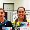 Siegreiches Mädchen-Doppel bei den bayerischen Tischtennis-Einzelmeisterschaften in Dillingen: (von links) Julia Sander von Viktoria Wombach und Elina Meyer vom TSV Unterlauter