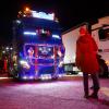 Auf dem Festplatz in Marktheidenfeld sammelten sich nach ihrer Tour durch den Landkreis die 120 geschmückten Trucks und sorgten bei vielen Kindern für große Augen.