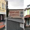 Drei Geschäfte, für die in diesem Jahr das Aus kam (von links): Die Buchhandlung Osiander in Haßfurt sowie Holzindustrie Henfling und die Metzgerei Espig in Ebelsbach.