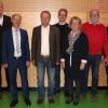 Das Foto zeigt Vorstandsvorsitzender Martin Weber, Betriebsratsvorsitzender Karl-Peter Kohlhaupt, Harald Brabec, Vorstand Rouven Lewandowski, Ilse Brückner, Dieter Barthelme und stv. Vorstandsvorsitzender Volker Kreißl. Es fehlt Kurt Michel.