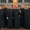 Abt Michael mit der Gemeinschaft von Schuyler (von links) Pater Thomas Leitner, Bruder Sebastian Goldade, Pater Adam Patras, Pater Anastasius Reiser, Bruder Tobias Dammert, Abt Michael Reepen, Pater Joel Macul, Bruder Andrew Fuller, Pater Volker Futter, Pater Thomas Hillenbrand. Es fehlen Pater Paul Kasun und Pater Jacques Missihoun.