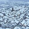 Blick von oben auf das winterliche Ebern.