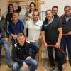 Der Vorstand des SV Nenzenheim mit der scheidenden stellvertretenden Vorsitzenden Cornelia Baumbach (rechts) auf einem Blick. An der Sprossenwand: Syndi Schumann und Claudia Schreier. Vorne von links: Martin Sandreuter, Manfred Falk, André Müller, Marcel Schumann, Jürgen Rabenstein, Thomas Wolf und Johannes Ott. Auf dem Ball sitzend Philipp Heubach.