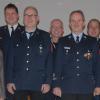 Geehrte und Ehrende bei der Freiwilligen Feuerwehr Marktbreit (von links): Joachim Müller, Marco Kessler, stellvertretende Landrätin Susanne Knof, Patrick Stein, Hans Gebert, Bürgermeister Harald Kopp, Wolfgang Bücherl, Steffen Lechner, Jana Müller, Thomas Weber und Tobias Kopp.
