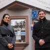 Derya Üreyil und Christoph Bulling nach der Eröffnung ihres Karlstadter Testzentrums im Dezember 2021.