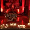 Die Pfarrkirche Sankt Maternus am Abend des Valentintages.