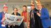Die Giebelstadter Narren waren in der Main-Post-Redaktion in Ochsenfurt zu Besuch, von links Gesellschaftspräsident Christian Barreca, Prinzessin Katja I., Redakteurin Anna-Lena Behnke, Prinz Moritz I. und Sitzungspräsident Stanley Thomas.