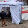 Die Corona-Teststelle am Krankenhaus St. Josef in Schweinfurt. Sie schließt genauso wie die Station am Leopoldina am Dienstag, 28. Februar. 