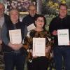 Ehrungen beim Obst- und Gartenbauverein Mainbernheim (von links): Herbert Gust, Karl Wolf, Jürgen Korb, Günther Schlee, Helga Korb, Karsten Schmidt und Vorsitzender Tobias Rahn.