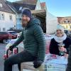 Glücklich über den Erfolg der Sammelaktion zeigen sich die Aktiven des Helferkreises Ukraine (von links):  Kassier Matthias Henneberger, Co-Vorsitzender Dima Weber, Steffi Wierlemann von der Kleiderkammer und Vorsitzende Michelle Orend.