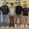 Auf dem Foto der Vorstand des FC Strahlungen mit Dominik Beck, Jörg Kähne, Sebastian Hein, Tobias Schneider, Matthias Hümpfner und Christine Dömling.