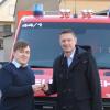 Kommandant Markus Landauer mit Bürgermeister Jens Machnow. Kommandant Markus Landauer mit Bürgermeister Jens Machnow.