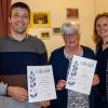 Auf dem Foto Marcel Plettner (35 Jahre), Helene Heim (60 Jahre), Juliane Böhm (SV-Vorsitzende). Es fehlt: Roland Detsch (25 Jahre).