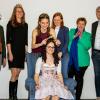 Über die Krönung der neuen Weinprinzessin Laura Förster freuen sich von links: Bürgermeister Herbert Fröhlich, die Fränkische Weinkönigin Eva Brockmann, Corinna Barthelme, Sportverein-Vorsitzende Juliane Böhm, Bezirksrätin Gerlinde Martin und stellvertretender Landrat Thomas Vizl.