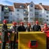 Grundsteinlegung in der Jägerstraße 30.
Dort laufen die Bauarbeiten an einer Wohnanlage mit 29 Neubau-Eigentumswohnungen von Riedel Bau  im Würzburger Stadtteil Zellerau.