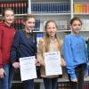 Erfolgreiche Turnerinnen von links: Betreuerin Claudia Schöninger, Pia Hörner, Mia Steinbach, Lia Link, Giulia Carella, und Maila Fiederling