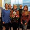 Bürgermeister Oliver Schulze, 2. Vorsitzende Daniela Schäfer, Kassenverwalter Klaus Birkmeyer, ausgeschiedene Jugendausschussvorsitzende, Geschäftsführerin Yvonne Zeidler, neue Jugendausschussvorsitzende Andrea Häusler, 1. Vorsitzender Helmut Heimrich.