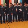 Bei einem Ehrenabend in der Stadthalle von Bad Neustadt wurden Feuerwehrleute aus dem Stadtgebiet für 40 Jahre ehrenamtlichen Dienst ausgezeichnet. Sie erhielten Urkunde und Ehrenkreuz. Mit auf dem Bild Landrat Thomas Habermann, Bürgermeister Michael Werner sowie KBI Michael Omert, Kommandant Markus Schneyer und Kreisbrandrat Stefan Schmöger.