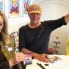 Violetta Zöller, Bibliotheksleitung und Andreas Hüging, Autor und Musiker.