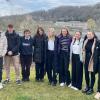 Diese Abordnung aus Münsterschwarzach besuchte Ampleforth in England (von links): Jakob Hebenstreit, Xaver Krebs, Xaver Hüßner, Karolin Ott, Leandra Schurz, Sophia Traub, Isabell Traub, Yaara Henning und Linn Haupt.