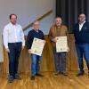 Verleihung der Ehrenmitgliedschaft: von links Sebastian Schleicher, Hans Vorndran, Bernhard Wappes und Klaus Kleinhenz. Verleihung der Ehrenmitgliedschaft: von links Sebastian Schleicher, Hans Vorndran, Bernhard Wappes und Klaus Kleinhenz.
