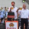 Da für das kommende Gauvolksfest ist ein neuer Festwirt gefunden worden und der Bieranstich wird wie hier zum 101. Gauvolksfest 2022 nicht mehr im Hof der Burg Brattenstein stattfinden.