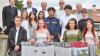 In Maria Bildhausen präsentierten die Schülerinnen und Schüler des Rhön-Gymnasiums Bad Neustadt den im Rahmen des P-Seminars erstellten Flyer zum Euthanasiemahnmal. Das Bild zeigt sie mit Direktor Martin Riß, Vorstandsvorsitzender des Dominikus Ringeisenwerkes, Münnerstadts Bürgermeister Michael Kastl, Ivo Hawlitschek, Thomas Hahn und Rainer Waldvogel, Gesamtleiter in Maria Bildhausen (rechts).