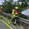 Entlang der A70 zwischen Knetzgau und Haßfurt brannte es am Freitag an zwei Stellen gleichzeitig.