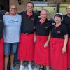 Im Bild (von links): Rolf Schäfer, Bürgermeister von Meduna di Livenza Arnaldo Pitton, Sennfelds Bürgermeister Oliver Schulze, Vorsitzender des Förderkreises Helmut Heimrich, Petra Heimrich, Horst Wetterich und Sonja Wachter. 