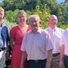 Robert Kirchner (Mitte) aus Zeil feierte seinen 90. Geburtstag. Dazu gratulierten (von links) Altbürgermeister Erich Geßner, Pastoralassistentin Leandra Lunk, Bürgermeister Thomas Stadelmann und stellvertretender Landrat Michael Ziegler.