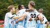 Jubel über den Treffer zum 2:0 gegen den ETSV Würzburg: Die Spieler der TG Höchberg (von links mit David Bröer, Osakpolor Iyore, Torschütze Marcel Böhm) sind augenscheinlich in guter Stimmung.