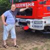 Ganz schön groß so ein Feuerwehrauto.