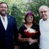 Bürgermeister Martin Horn gratulierte dem Ehepaar Monika und Michael Weber (von links) zur Goldenen Hochzeit