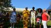 Beim Hoffest berichteten sie von den Afrikaprojekten (von links): Irene Spatz hat eine Schwiegertochter aus Kenia, deren Mutter Ĺehrerin ist, Gerda Hubrich, Vorsitzende des „Eine Welt Team Roden“,  Sarah Chege stammt aus Kakamega und versorgt Frauen im dortigen Frauengefängnis mit dem Nötigsten, Bernadine Angalusha und Masthilde Lembach vom Verein "Quiet Way".