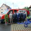 Ein großer Tag für die Feuerwehr Obereuerheim: Mit Gottes Segen wurde das neue Tragkraftspritzenfahrzeug TSF der Feuerwehr Obereuerheim im Juni 2016 versehen und bei der Feier in den Dienst zum Wohl der Gemeinde gestellt. Es freuten sich (von links): Vize-Landrat Peter Seifert, Kreisbrandinspektor Gottfried Schemm, Kreisbrandrat Holger Strunk, Bürgermeister Ewald Vögler, Kommandant Matthias Wolf, Kreisbrandrat Stefan Hauck und Vereinsvorstand Stefan Wischer. Ein großer Tag für die Feuerwehr Obereuerheim: Mit Gottes Segen wurde das neue Tragkraftspritzenfahrzeug TSF der Feuerwehr Obereuerheim im Juni 2016 versehen und bei der Feier in den Dienst zum Wohl der Gemeinde gestellt. Es freuten sich (von links): Vize-Landrat Peter Seifert, Kreisbrandinspektor Gottfried Schemm, Kreisbrandrat Holger Strunk, Bürgermeister Ewald Vögler, Kommandant Matthias Wolf, Kreisbrandrat Stefan Hauck und Vereinsvorstand Stefan Wischer.