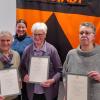 Die Geehrten für 40 Jahre Mitgliedschaft (von links): Marianne Rothenhöfer, Heide Erbshäuser, geistliche Begleiterin Barbara Stockmann, Helga Hebig, Andrea Schmitt und Vorsitzender Elmar Nun. 