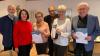 Eine ganze Reihe von Ehrungen stand auf der Tagesordnung der Hauptversammlung der Arbeiterwohlfahrt in Karlstadt (von links): Alfons Mühlrath (Bezirksrevisor), zweite Bürgermeisterin Martha Bolkart-Mühlrath, Helga Knauhr, Vorsitzender Franz-Karl Hammer, stellvertretende Vorsitzende Heidi Wright und Altbürgermeister Karl-Heinz Keller.