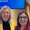 BR-Intendantin Katja Wildermuth (links) und die CSU-Landtagsabgeordnete  Barbara Becker, die als neues Mitglied in den Rundfunkrat berufen wurde.